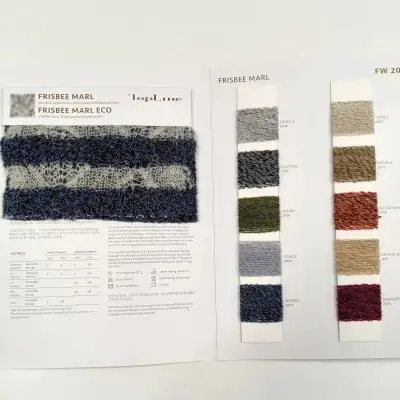 KnitSeekin materiaalikortisto ja meleerattuja neulosnäytteitä